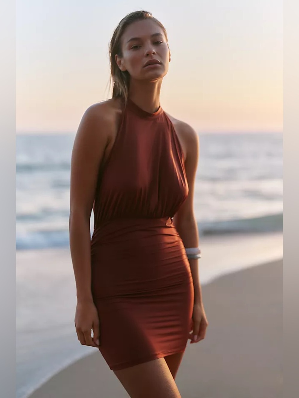 FARM Rio Sleeveless Rust Mini Dress
